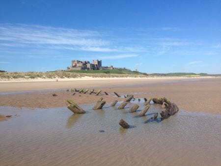 bamburgh beach and castle