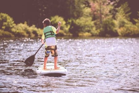 boy on a paddleboard