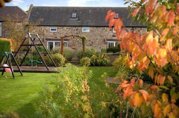 Cottage garden in the autumn