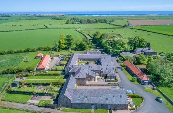 drone image of tughall steads