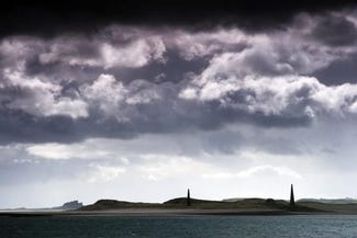 storm clouds over sea